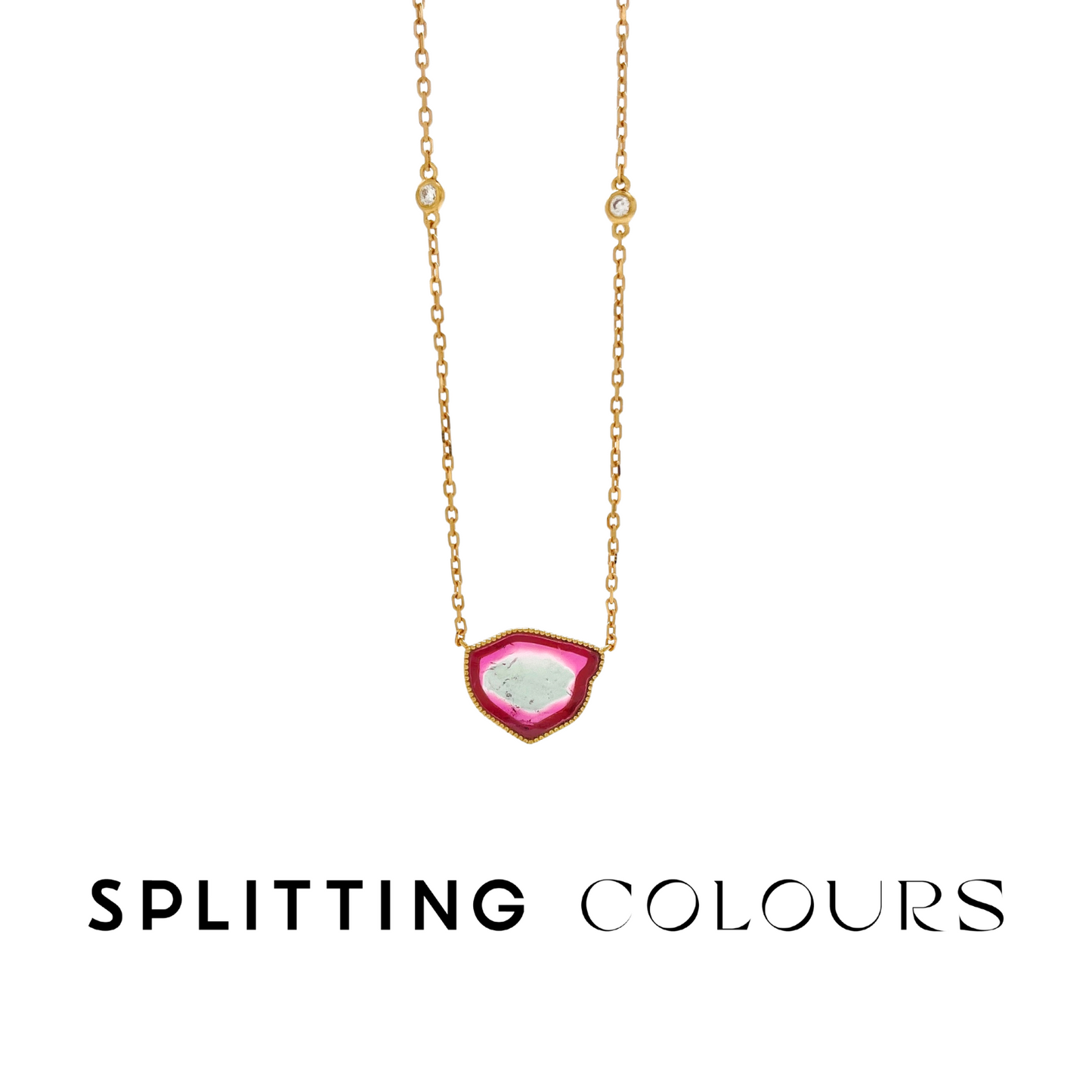 The Slice Necklace - 2.73ct Watermelon Tourmaline