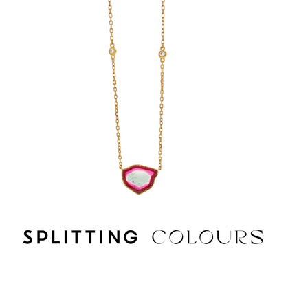 The Slice Necklace - 2.73ct Watermelon Tourmaline