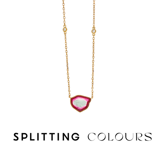 The Slice Necklace - 2.73ct Watermelon Tourmaline