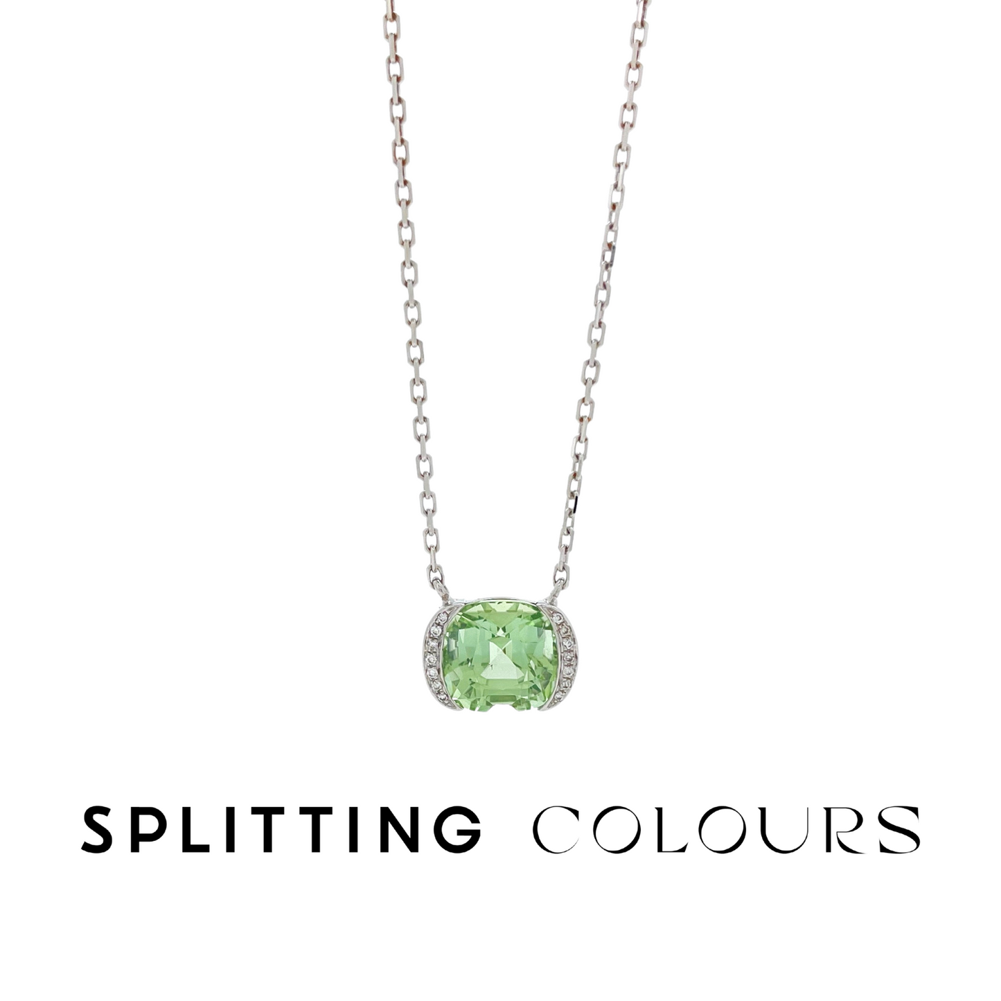 The Bracket Necklace - 2.95ct Mint Green Tourmaline