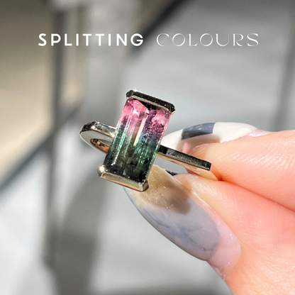 The Flat Corner Ring - 2.22ct Watermelon Tourmaline