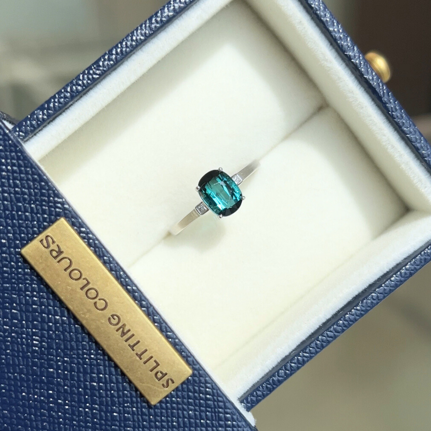 The Classic Ring - 1.51ct Indicolite Tourmaline with Diamonds