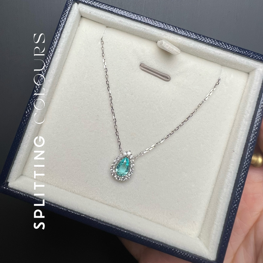 The Mono Necklace - 0.64ct Mozambique Paraiba with Diamonds