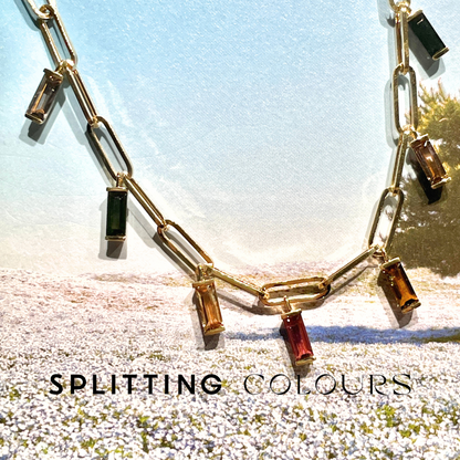 The Rainbow Paperclip Chain Bracelet - 3.05ct Multi-Colour Tourmaline