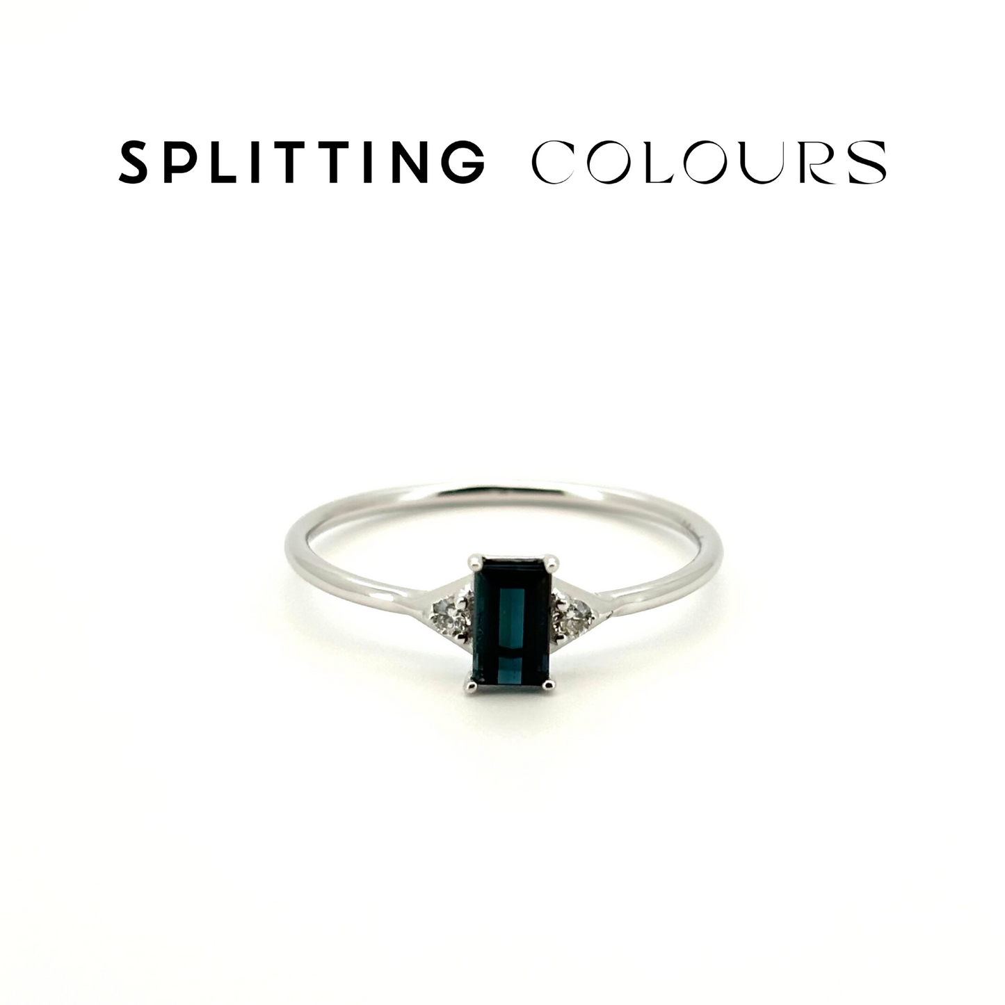 The Petite Ring - 0.35ct Indicolite Tourmaline with Diamonds