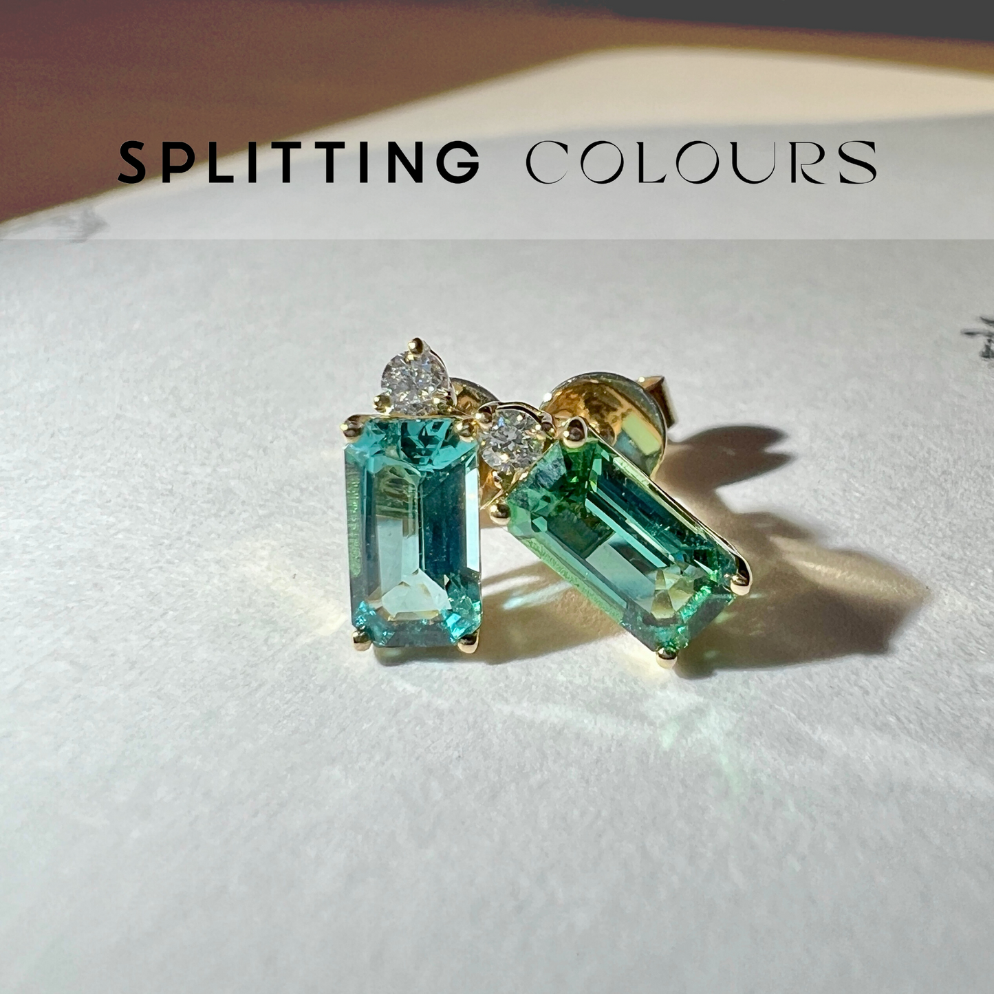 The Mono Earrings - 1.00ct Bluish-Green Tourmalines