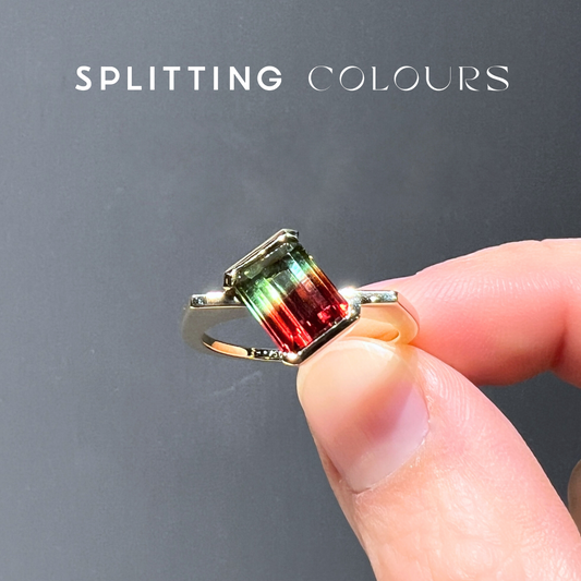 The Flat Corner Ring - 1.88ct Watermelon Tourmaline