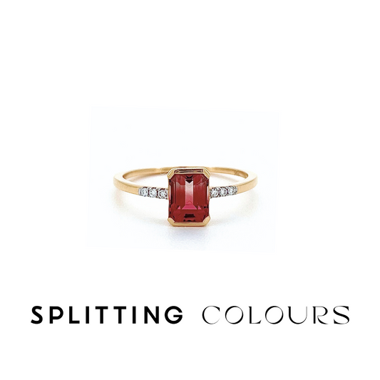 The Fusion Ring - 0.90ct Pink Gradient Tourmaline with Diamonds