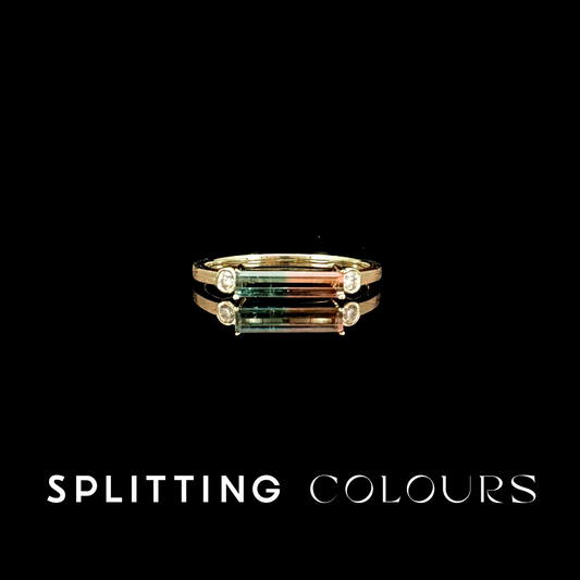 The Classic Ring - 0.51ct Watermelon Tourmaline With Diamonds