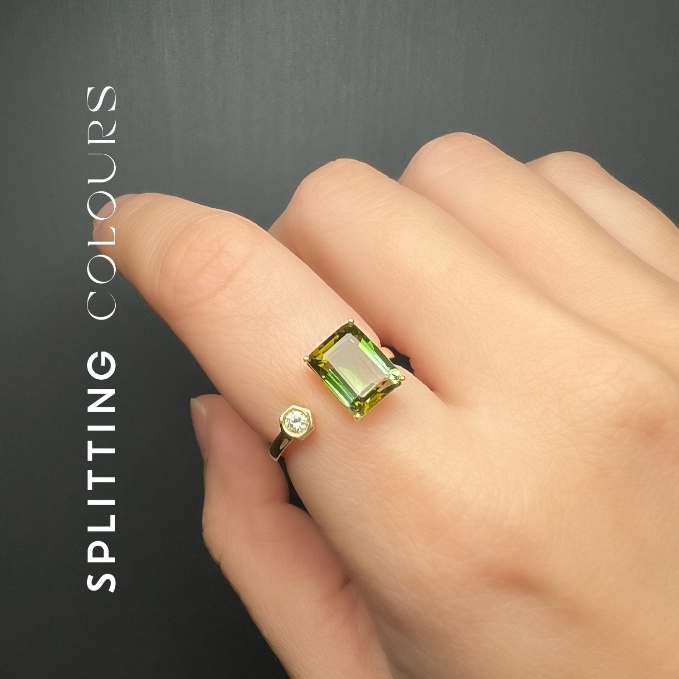 The Satellite Ring – 2.72ct Fern Green Gradient Tourmaline