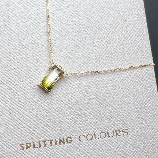The Bracket Necklace - 2.09ct Pear Green Gradient Tourmaline