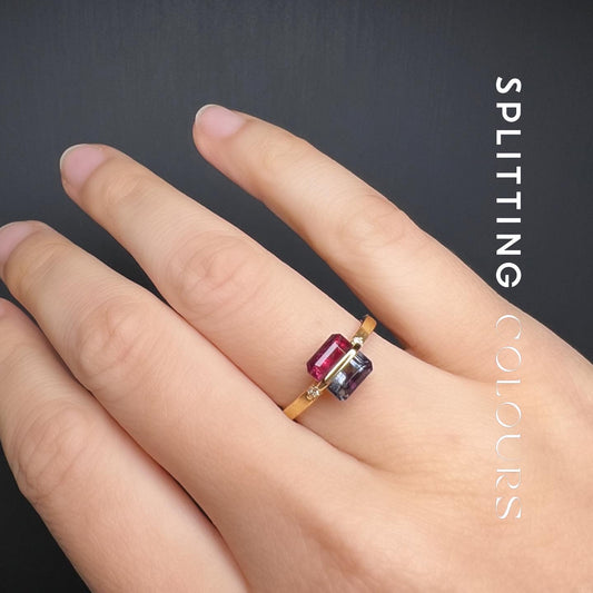 The Traverse Ring - 1.56ct Red & Purple Tourmaline