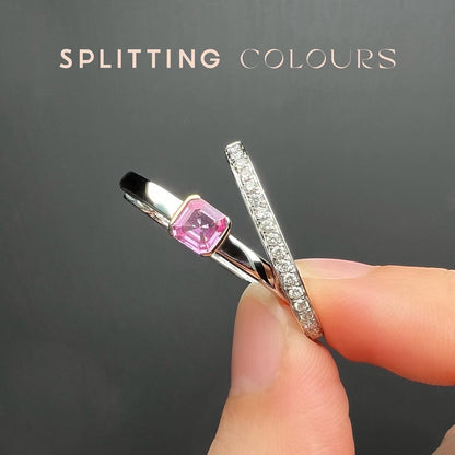 Beyond Tourmalines - 0.66ct Pink Sapphire/Diamonds Mismatched Earrings